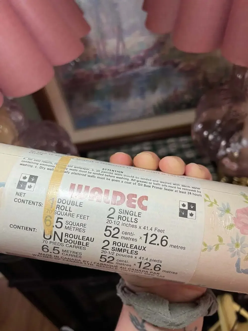 Waldec Vintage Floral Vinyl Coated Prepasted Strippable Wallpaper Roll Pattern 1